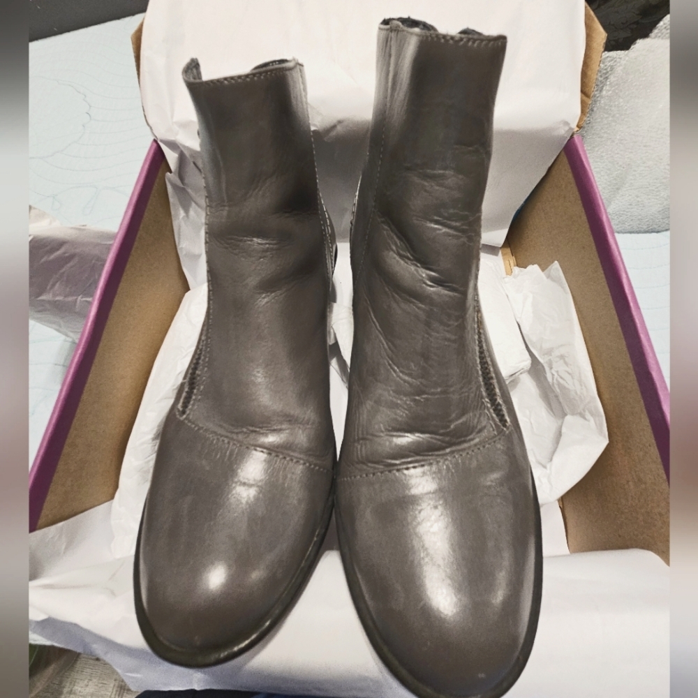 Dansko Grey Leather Booties